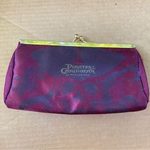 Maroon and gold Pirates of the Caribbean coin purse/wallet/clutch. Disney